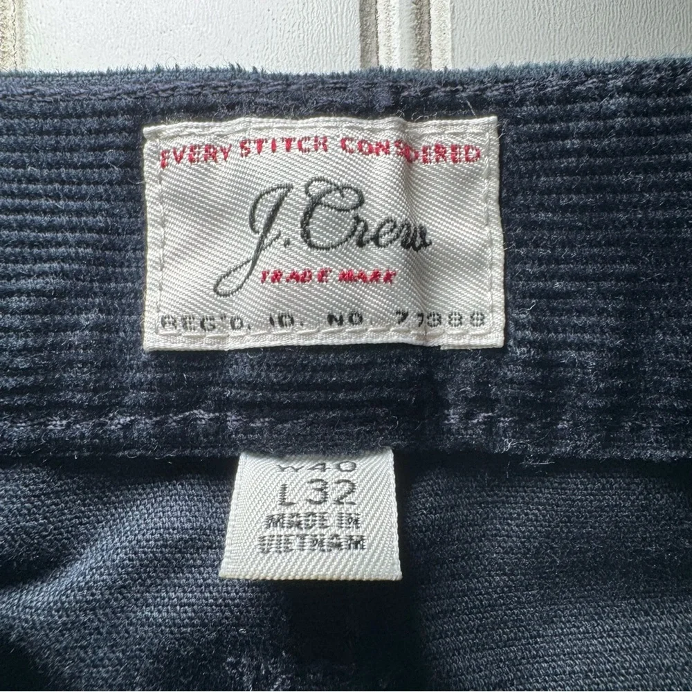 J. Crew 484 Slim Corduroy Pants Men's‎ Size W40 X L32 Blue Zip Closure Pockets